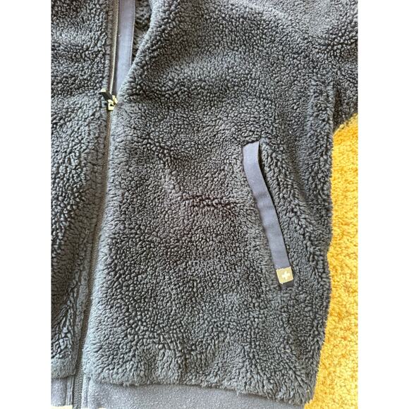 FIGS BAFIA Varsity Sherpa Fleece Jacket; Size Small; Full Zip; Navy Blue Scrubs - Picture 7 of 13